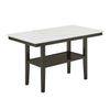 Risa Counter Height Table with Shelf | 60" Faux Marble Top | Espresso Wood