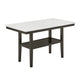 Risa Counter Height Table with Shelf | 60" Faux Marble Top | Espresso Wood