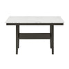 Risa Counter Height Table with Shelf | 60" Faux Marble Top | Espresso Wood