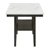 Risa Counter Height Table with Shelf | 60" Faux Marble Top | Espresso Wood
