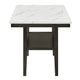 Risa Counter Height Table with Shelf | 60" Faux Marble Top | Espresso Wood