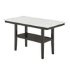 Risa Counter Height Table with Shelf | 60" Faux Marble Top | Espresso Wood