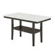 Risa Counter Height Table with Shelf | 60" Faux Marble Top | Espresso Wood