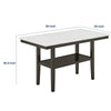 Risa Counter Height Table with Shelf | 60" Faux Marble Top | Espresso Wood