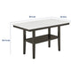 Risa Counter Height Table with Shelf | 60" Faux Marble Top | Espresso Wood