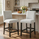 Risa Dining Side Chair Set of 2 | Memory Foam Fill Polyester | Brown & Gray
