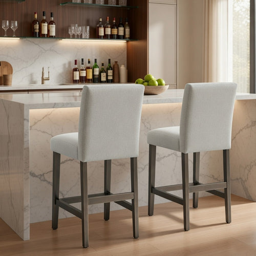 Risa Dining Side Chair Set of 2 | Memory Foam Fill Polyester | Brown & Gray