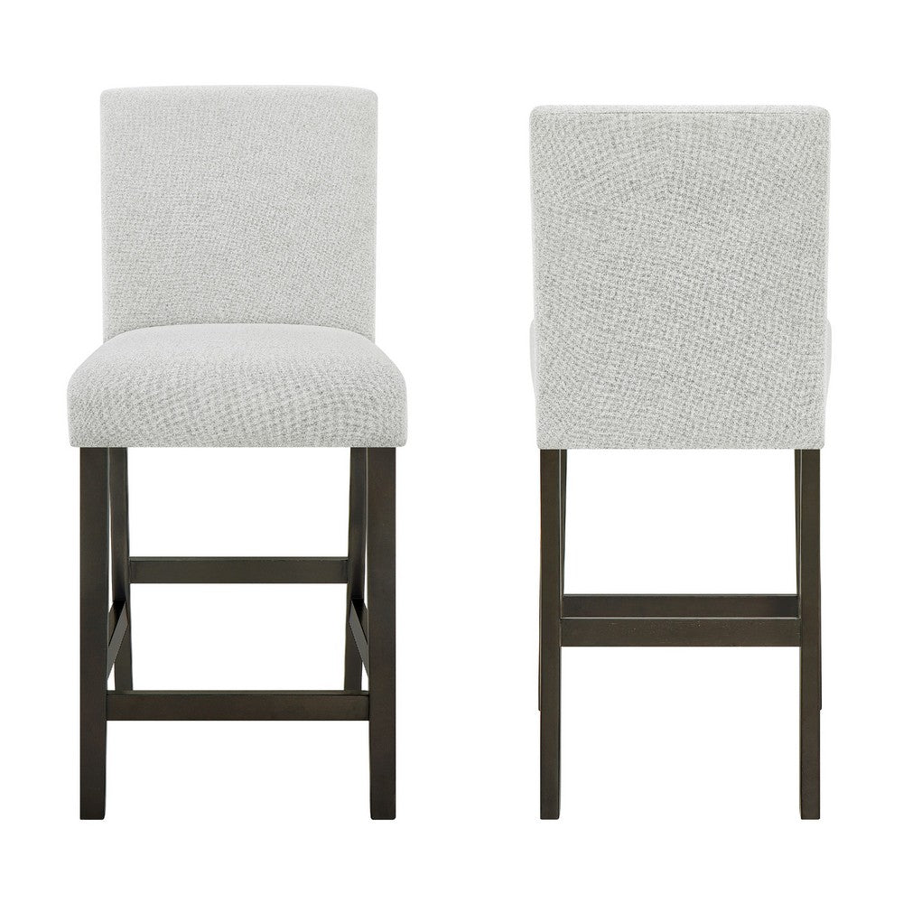 Risa Counter Height Side Chair Set of 2 | Stone Gray Polyester Memory Foam