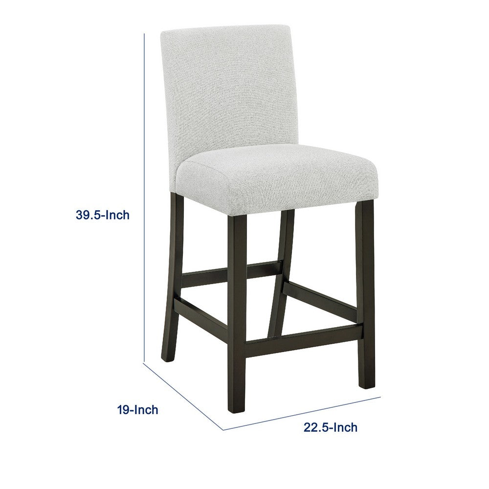 Risa Counter Height Side Chair Set of 2 | Stone Gray Polyester Memory Foam