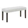 Risa Dining Bench | Gray Polyester Memory Foam Seat | Brown Wood 40"
