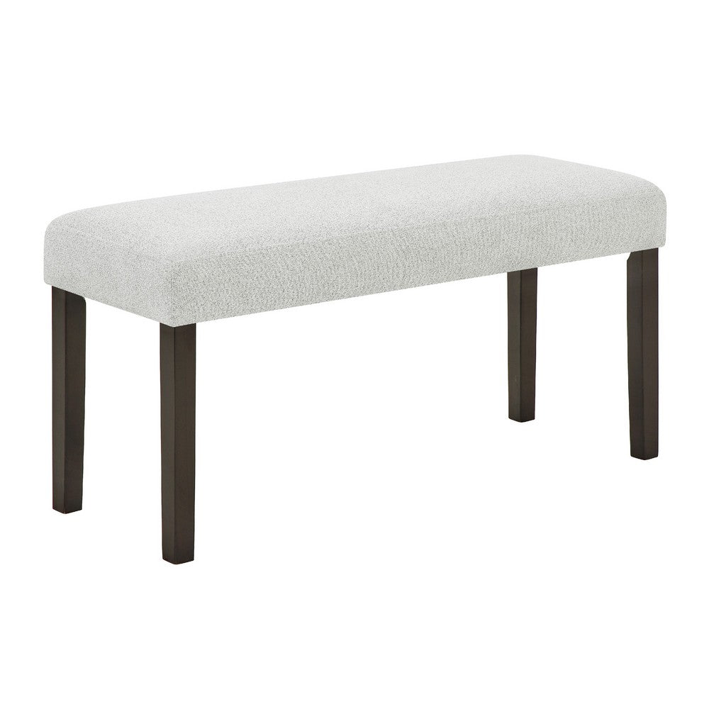 Risa Dining Bench | Gray Polyester Memory Foam Seat | Brown Wood 40"