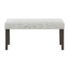 Risa Dining Bench | Gray Polyester Memory Foam Seat | Brown Wood 40"
