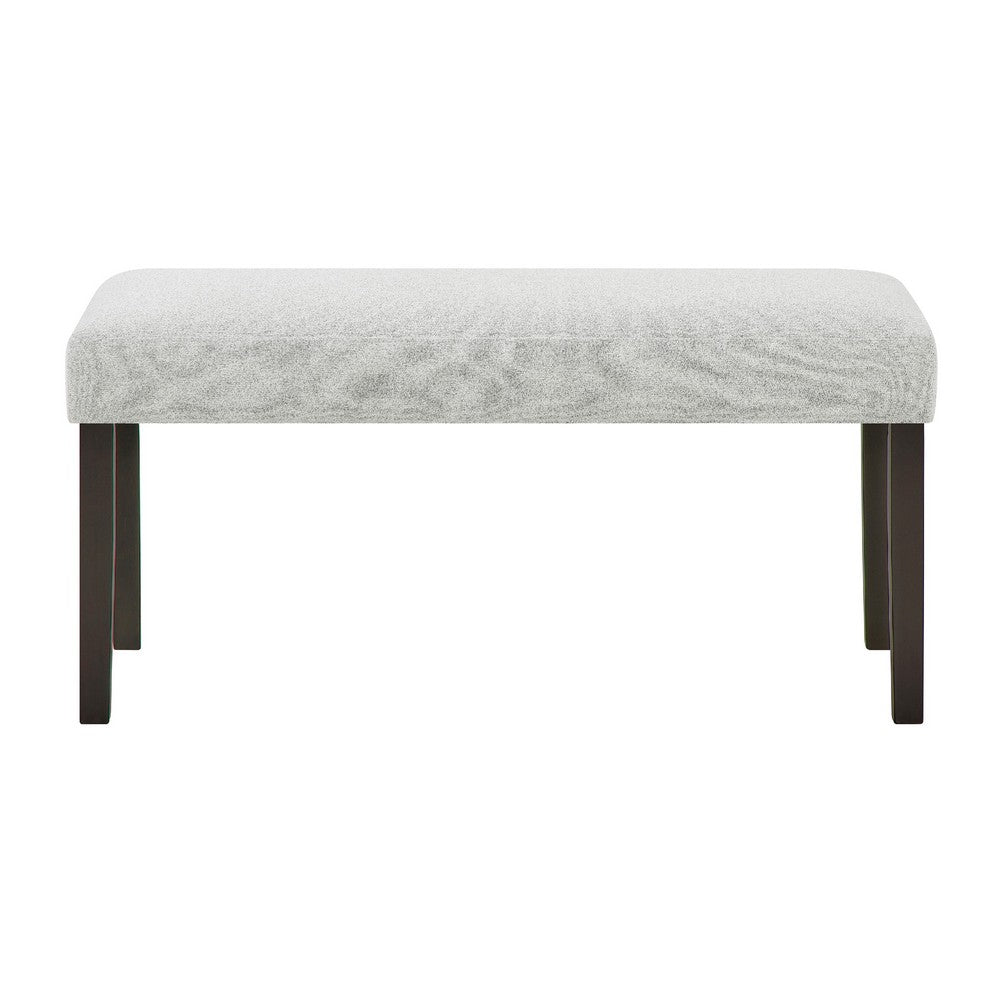 Risa Dining Bench | Gray Polyester Memory Foam Seat | Brown Wood 40"
