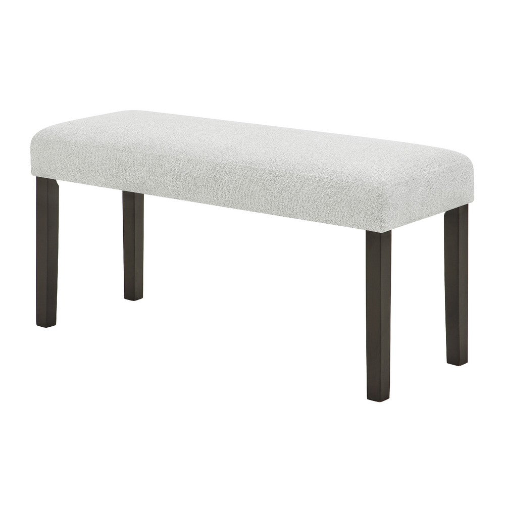 Risa Dining Bench | Gray Polyester Memory Foam Seat | Brown Wood 40"
