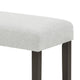 Risa Dining Bench | Gray Polyester Memory Foam Seat | Brown Wood 40"