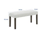 Risa Dining Bench | Gray Polyester Memory Foam Seat | Brown Wood 40"