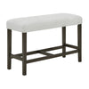 Risa Counter Height Bench | Gray Polyester Memory Foam Seat | Brown 40"