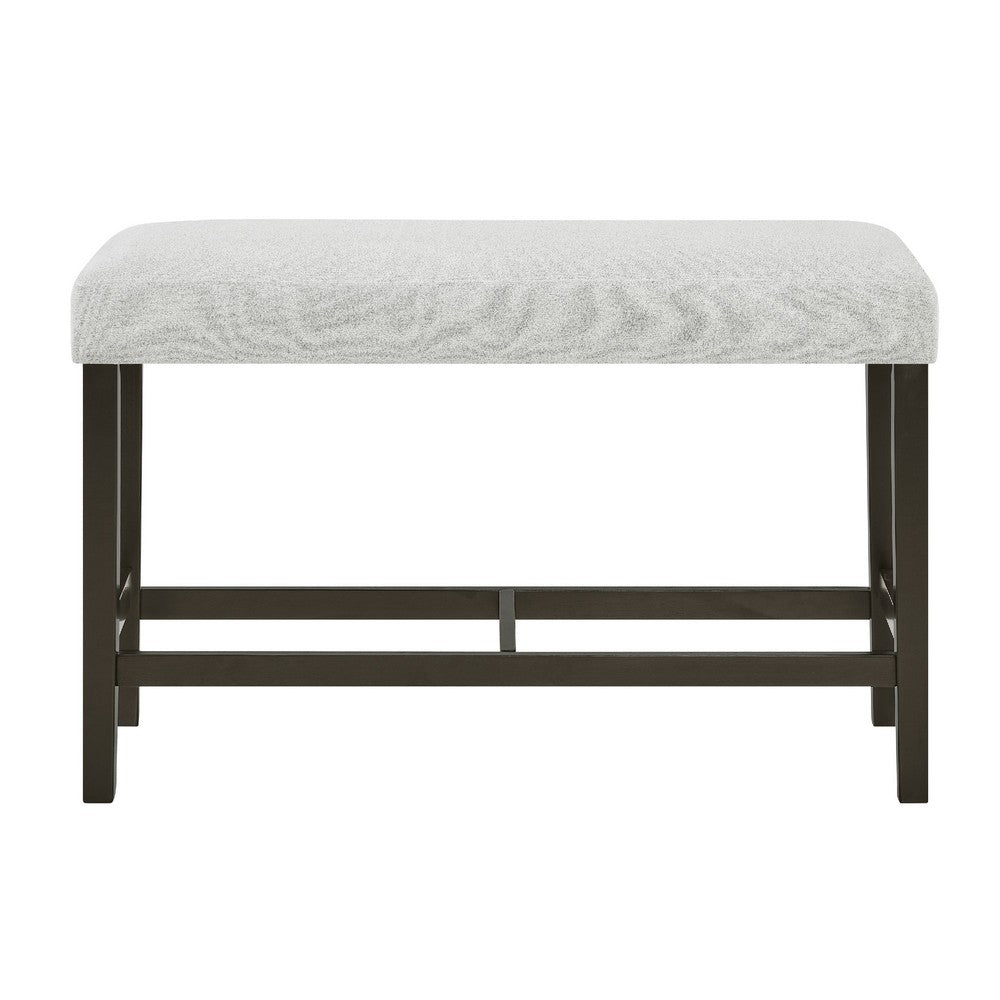 Risa Counter Height Bench | Gray Polyester Memory Foam Seat | Brown 40"