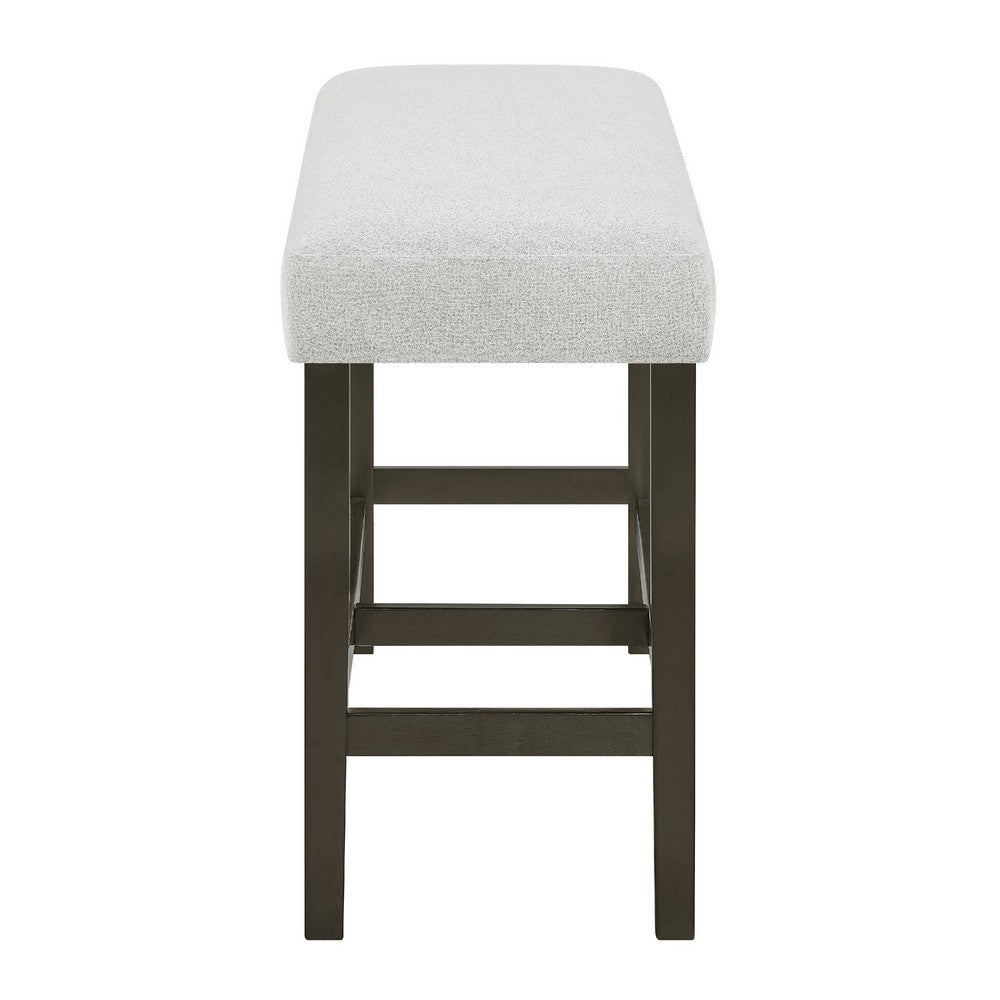 Risa Counter Height Bench | Gray Polyester Memory Foam Seat | Brown 40"
