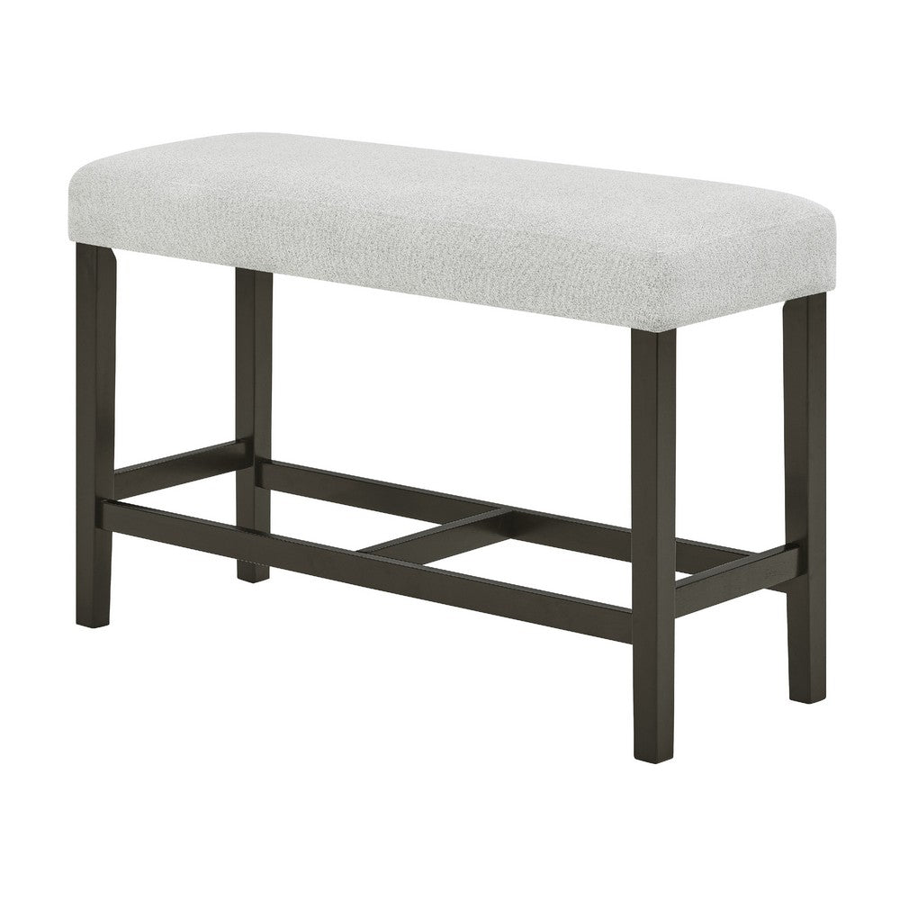 Risa Counter Height Bench | Gray Polyester Memory Foam Seat | Brown 40"