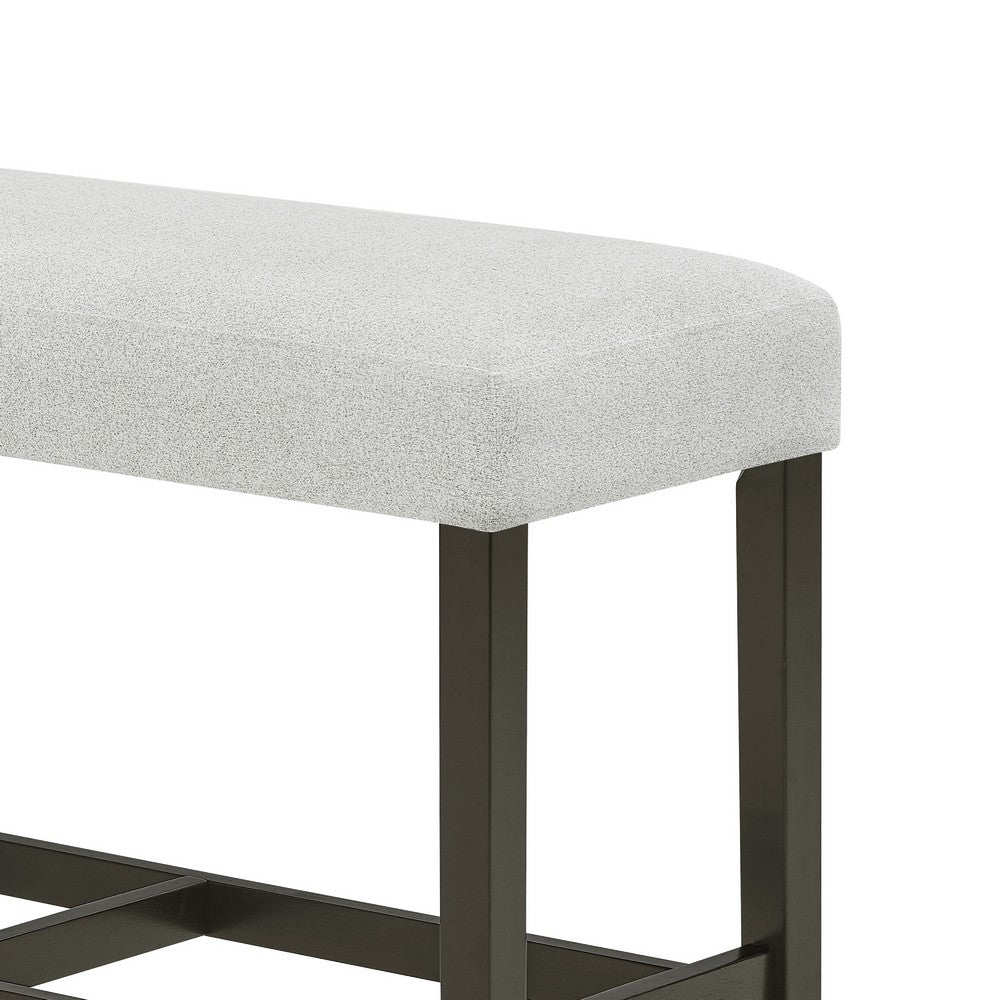 Risa Counter Height Bench | Gray Polyester Memory Foam Seat | Brown 40"