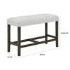 Risa Counter Height Bench | Gray Polyester Memory Foam Seat | Brown 40"
