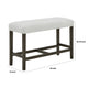 Risa Counter Height Bench | Gray Polyester Memory Foam Seat | Brown 40"