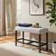 Risa Counter Height Bench | Gray Polyester Memory Foam Seat | Brown 40"