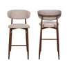 Riom Bar Height Chair Set of 2 | Ivory Toast Seat | Walnut Brown Metal