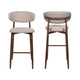 Riom Bar Height Chair Set of 2 | Ivory Toast Seat | Walnut Brown Metal