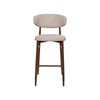 Riom Bar Height Chair Set of 2 | Ivory Toast Seat | Walnut Brown Metal