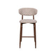Riom Bar Height Chair Set of 2 | Ivory Toast Seat | Walnut Brown Metal