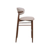 Riom Bar Height Chair Set of 2 | Ivory Toast Seat | Walnut Brown Metal