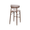Riom Bar Height Chair Set of 2 | Ivory Toast Seat | Walnut Brown Metal