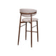 Riom Bar Height Chair Set of 2 | Ivory Toast Seat | Walnut Brown Metal