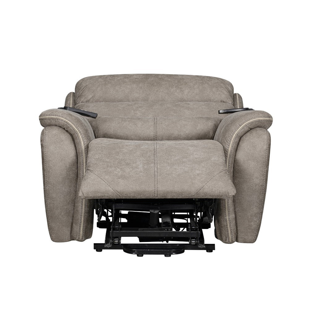 Folu Power Lift Recliner Chair with Heat & Massage | Gray Polyester Blend