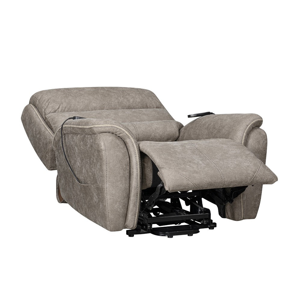 Folu Power Lift Recliner Chair with Heat & Massage | Gray Polyester Blend