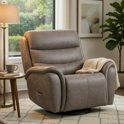 Folu Power Lift Recliner Chair with Heat & Massage | Gray Polyester Blend