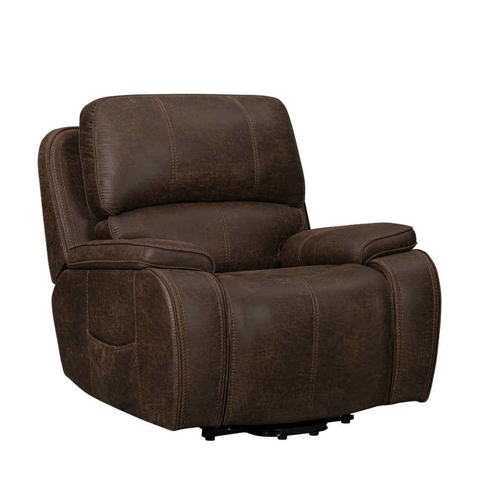 Talo Power Lift Recliner Chair with Heat & Massage | Brown Faux Leather