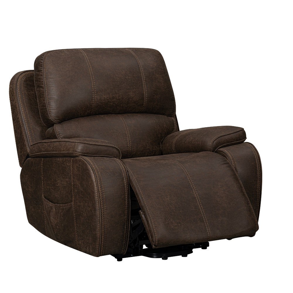 Talo Power Lift Recliner Chair with Heat & Massage | Brown Faux Leather