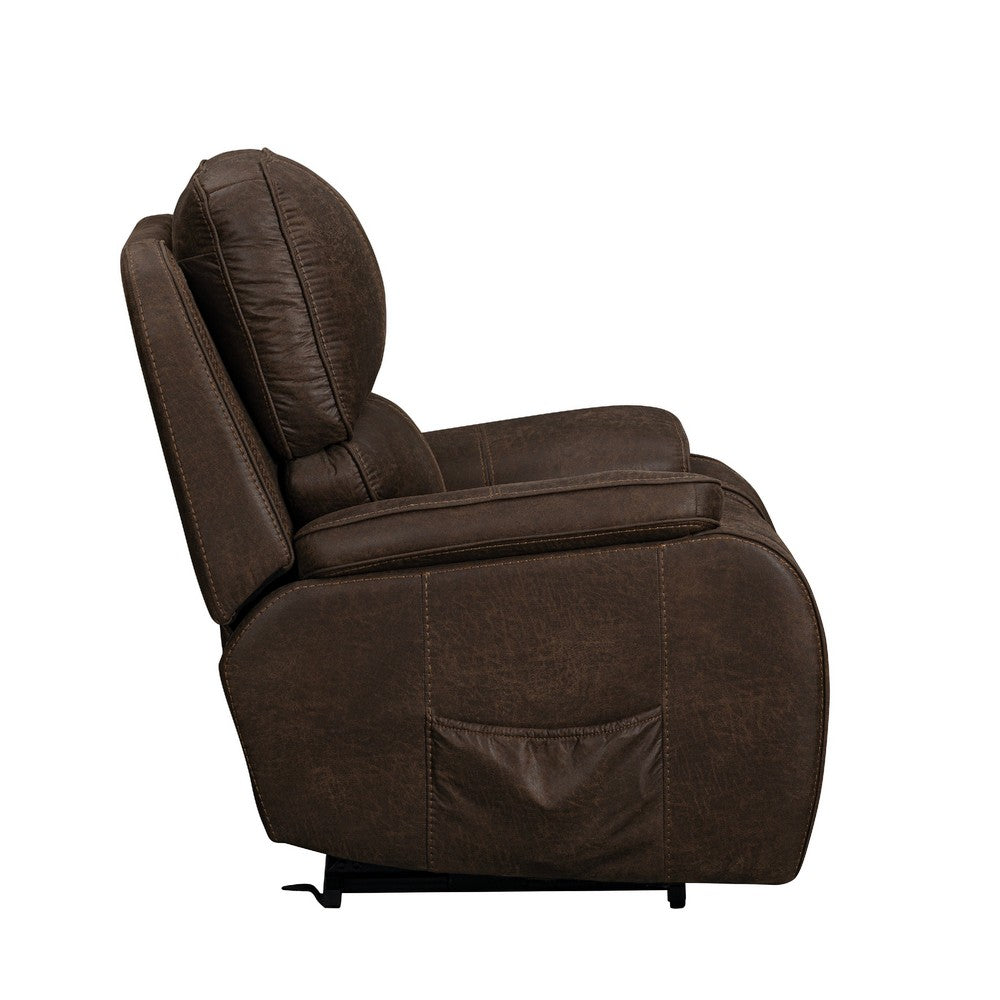 Talo Power Lift Recliner Chair with Heat & Massage | Brown Faux Leather