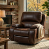 Talo Power Lift Recliner Chair with Heat & Massage | Brown Faux Leather