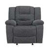 Reno Power Glider Recliner Chair with Heat & Massage | Dark Gray Polyester