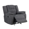 Reno Power Glider Recliner Chair with Heat & Massage | Dark Gray Polyester