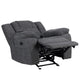 Reno Power Glider Recliner Chair with Heat & Massage | Dark Gray Polyester