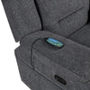 Reno Power Glider Recliner Chair with Heat & Massage | Dark Gray Polyester