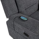 Reno Power Glider Recliner Chair with Heat & Massage | Dark Gray Polyester