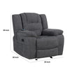 Reno Power Glider Recliner Chair with Heat & Massage | Dark Gray Polyester