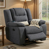 Reno Power Glider Recliner Chair with Heat & Massage | Dark Gray Polyester