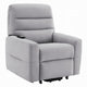 Ima Power Motion Glider Recliner | Wide Tufted Light Gray Faux Leather